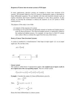 Linear Shift Invariant System with Random Inputs
