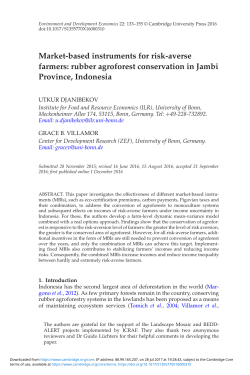 Market-based instruments for risk-averse farmers: rubber agroforest