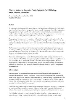 A Survey Method to Determine Plastic Rubbish in