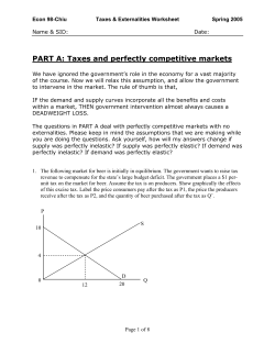 PART A: Taxes and perfectly competitive markets