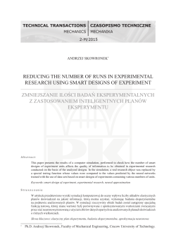 reducing the number of runs in experimental research using smart