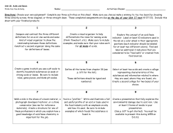 Unit 18: Acids and Bases Think-Tac-Toe Activity Name