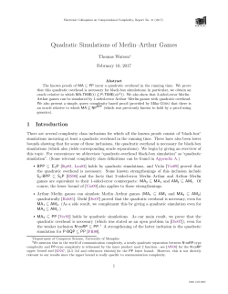 Quadratic Simulations of Merlin&ndash;Arthur Games