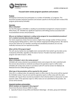Focused claim review program questions and answers