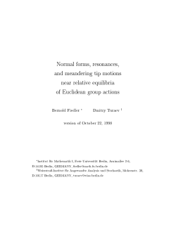 Normal forms resonances and meandering ti7 motions near relative