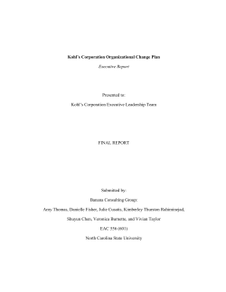 Kohl`s Corporation Organizational Change Plan