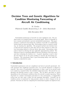 Decision Trees and Genetic Algorithms for Condition Monitoring