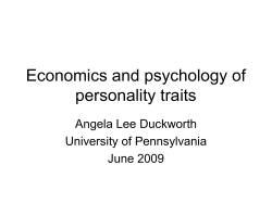 Economics and psychology of personality traits