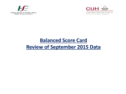 CUH Balanced Scorecard September 2015