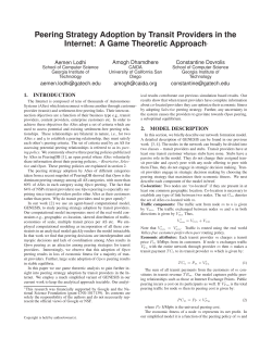 Peering Strategy Adoption by Transit Providers in the Internet: A