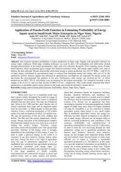 Application of Psuedo-Profit Function in Estimating