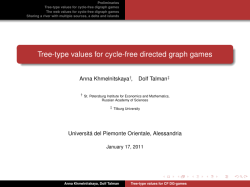 Tree-type values for cycle-free directed graph games