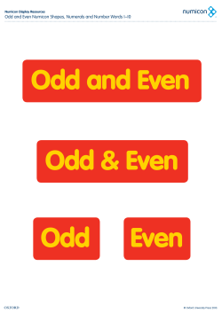 Odd and Even Numicon Shapes, Numerals and Number Words 1&ndash;10