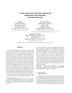 A Logic-based Knowledge Representation for Authorization with