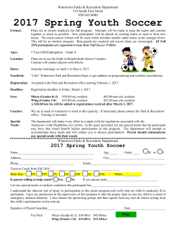 2017 Spring Youth Soccer