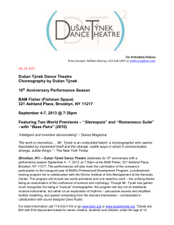 press release - Dusan Tynek Dance Theatre