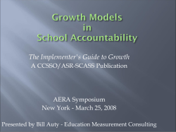 Growth Models in School Accountability