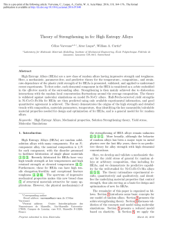 Theory of Strengthening in fcc High Entropy Alloys