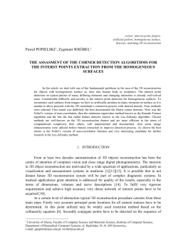 THE ASSASMENT OF THE CORNER DETECTION ALGORITHMS