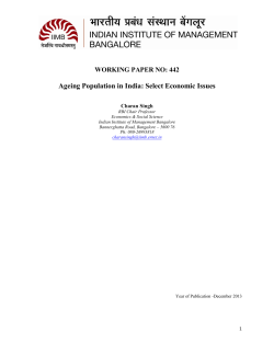 Ageing Population in India: Select Economic Issues
