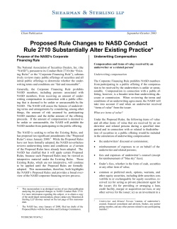 Proposed Rule Changes to NASD Conduct Rule 2710 Substantially