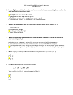 High School Physical Science Sample Questions
