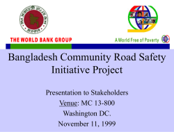 Bangladesh Community Road Safety Initiatives Project: Current
