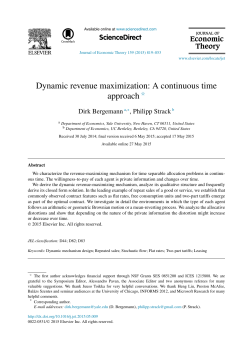 Dynamic revenue maximization: A continuous time approach