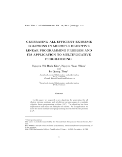 generating all efficient extreme solutions in multiple objective linear