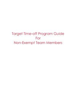 Target Time-off Program Guide For Non
