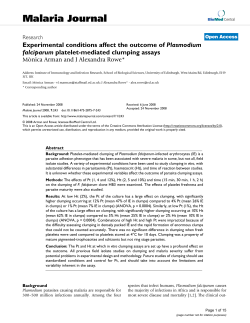 Experimental conditions affect the outcome ofPlasmodium