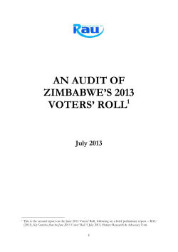 an audit of zimbabwe`s 2013 voters` roll1