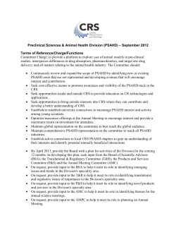 PreclinicalSciencesAnimalHealthDivisionChargeSept2012APPROVED
