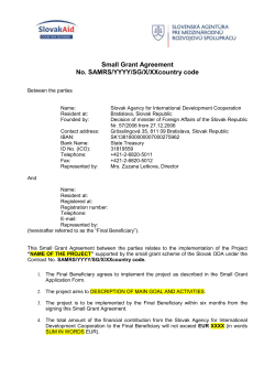 Small Grant Agreement