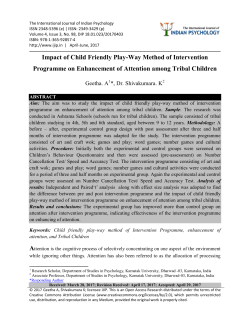 Impact of Child Friendly Play-Way Method of Intervention