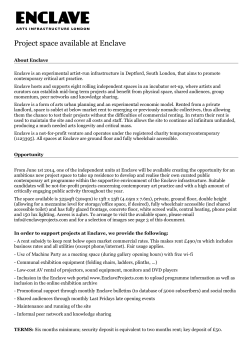 Project space available at Enclave