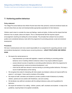 7.1 Achieving Positive Behaviour 2016