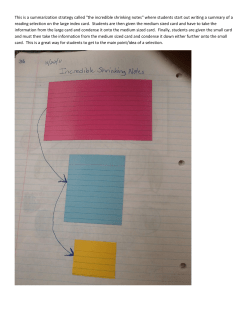 This is a summarization strategy called "the incredible shrinking