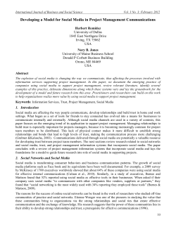 Developing a Model for Social Media in Project Management