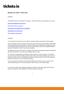 Manage your debit / credit cards