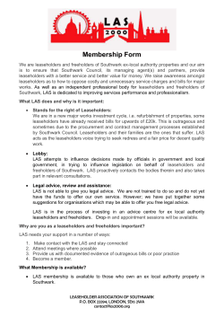 Membership Form - Leaseholders Association of Southwark 2000