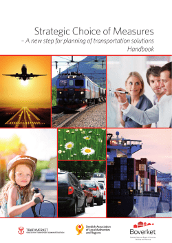 Strategic Choice of Measures - Trafikverket