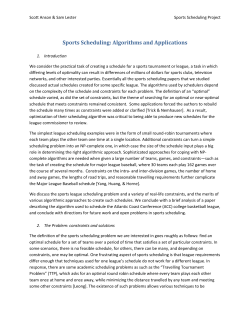 algorithms in sports scheduling