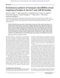 Evolutionary patterns of metazoan microRNAs
