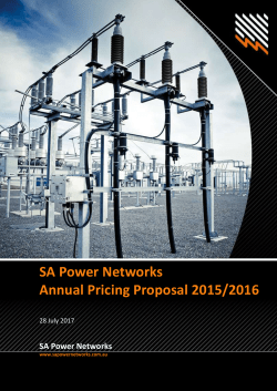 SA Power Networks Annual Pricing Proposal 2015/2016