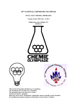 20 th NATIONAL CHEMISTRY OLYMPIAD
