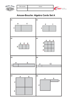 Amuse-Bouche: Algebra Cards Set A