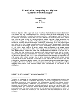 Privatization, Inequality and Welfare: Evidence from Nicaragua