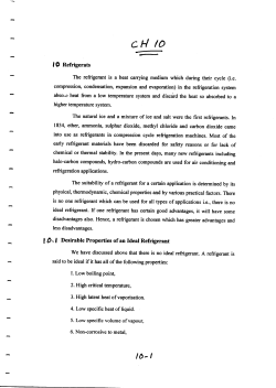 I O Rerrigerats l 0. I Desirable Properties of an Ideal Refrigerant
