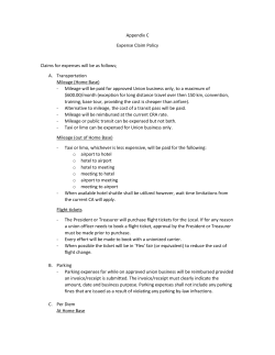 Appendix C Expense Claim Policy Claims for expenses will be as
